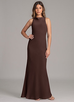 Azazie Allettie Brautjungfernkleider Meerjungfrau-Linie Chiffon Kleid Ganache image1