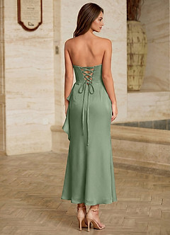 Ottilie Pink Satin Faced Chiffon Ruffled Maxi Dress image2