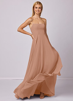 Barbie ♥ Azazie Bridesmaid Dresses Champagne Rose A-Line Chiffon Dress image3
