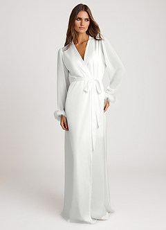 front Satijnen pyjama met mouwen van veren