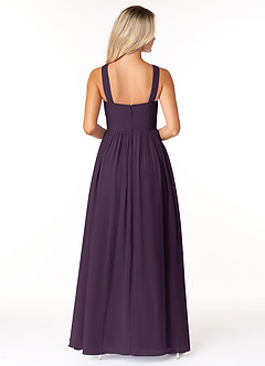 Azazie Elvira Bridesmaid Dresses Plum A-Line Pleated Chiffon Dress image2