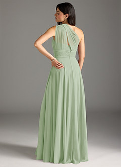 Azazie Charlize Bridesmaid Dresses Dusty Sage A-Line One Shoulder Chiffon Dress image2