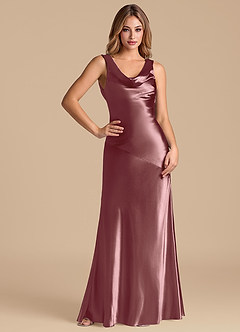 Azazie Rylina Bridesmaid Dresses Vintage Mauve Mermaid Metallic Satin Dress image3
