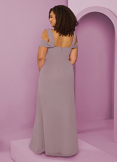 Barbie ♥ Azazie Bridesmaid Dresses Dusk A-Line Off the Shoulder Chiffon Dress image8