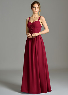 Azazie Porscha Suknie dla druhen Linia A Dekolt w kształcie serca Szyfon Do ziemi Sukienka image7