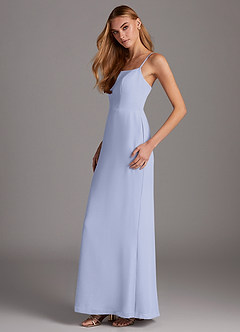 Azazie Tayla Bridesmaid Dresses Lavender Sheath Square Neckline Chiffon Dress image3