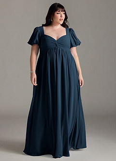 Azazie Madisynn Maternity Bridesmaid Dresses Bow Chiffon Floor-Length Dress image5