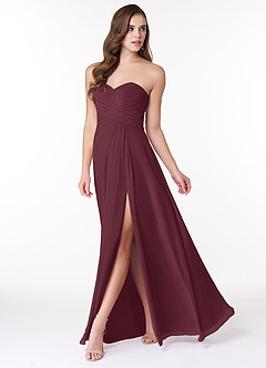 Azazie Arabella Allure Bridesmaid Dresses Cabernet A-Line Sweetheart Neckline Chiffon Convertible Dress image3