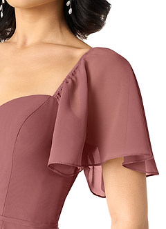 Azazie Chloe Bridesmaid Dresses Amethyst A-Line Sweetheart Neckline Chiffon Dress image6