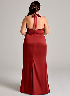 Azazie Valerie Suknie dla druhen Syrena Pofałdowany Satyna elastyczna Do ziemi Sukienka image12