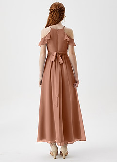 Azazie Chaya Junior Bronzer A-Line Off the Shoulder Chiffon Dress image2