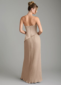 Azazie Tierney Bridesmaid Dresses Taupe A-Line Strapless Chiffon Convertible Dress image13