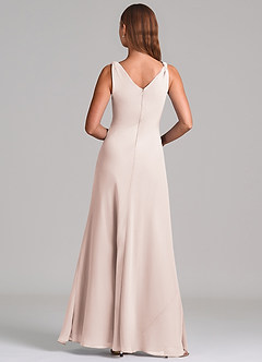 Azazie Nerine Brudtärnklänningar Klä av A-Linje i Chiffong Plisserad Rosenblad image5