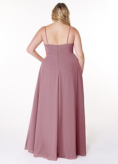 Azazie Moira Bridesmaid Dresses Vintage Mauve A-Line Scoop Chiffon Dress image9