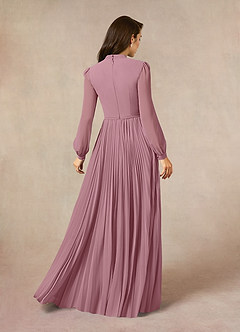 Azazie Adellah Mother of the Bride Dresses Vintage Mauve A-Line Pleated Chiffon Dress image3