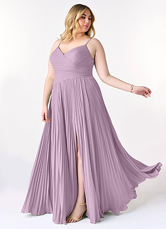 Azazie Vini Bridesmaid Dresses Wisteria A-Line V-Neck Pleated Chiffon Dress image10