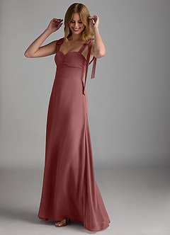 Azazie Lizet Bridesmaid Dresses Desert Rose A-Line Sweetheart Neckline Chiffon Dress image1