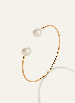 front Pearl End Cuff Bracelet