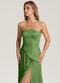 Azazie Tierney Bridesmaid Dresses Basil A-Line Strapless Chiffon Convertible Dress image2