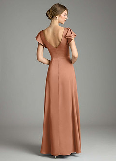 Azazie Omari Bridesmaid Dresses Bronzer A-Line Stretch Satin Dress image2
