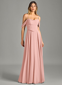 Azazie Chelsey Final Sale Rosette A-Line Off the Shoulder Chiffon Convertible Dress image3