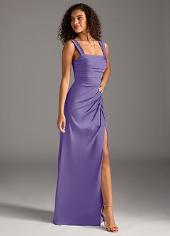 Azazie Jesaphine Bridesmaid Dresses Tahiti Sheath Bow Stretch Satin Dress image7