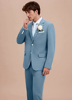 front Ethan Light Blue Refined Weave Suit Jacket