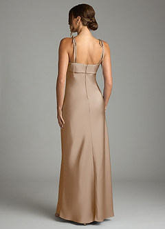 Azazie Ellia Brudtärnklänningar Klä av Tubklänning i Stretch Satin Rosett Taupe image5