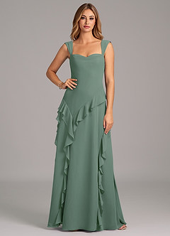 Azazie Sloane Bridesmaid Dresses Eucalyptus A-Line Sweetheart Neckline Chiffon Dress image5