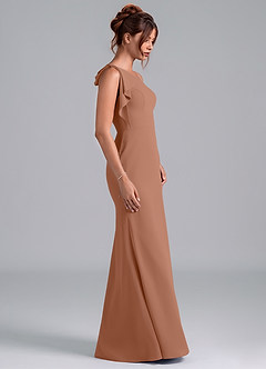 Azazie Rinna Bridesmaid Dresses Bronzer Mermaid One Shoulder Chiffon Dress image5