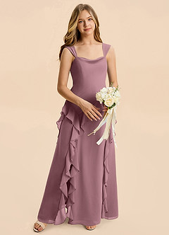 Azazie Sloane Junior Amethyst A-Line Sweetheart Neckline Chiffon Dress image3