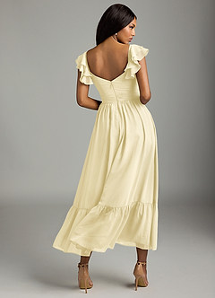 Azazie Anaya Bridesmaid Dresses Lemon Sorbet A-Line Sweetheart Neckline Chiffon Dress image5