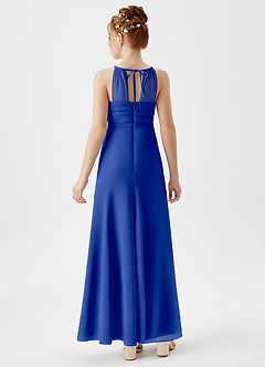 Azazie Mariela Junior Royal Blue A-Line Pleated Chiffon Dress image5