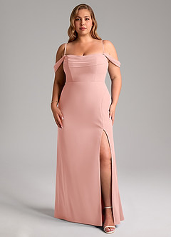 Azazie Saige Bridesmaid Dresses Rosette A-Line Off the Shoulder Chiffon Convertible Dress image14