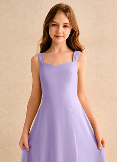 Azazie Makani Girls Formal Flower Girl Dresses Lilac A-Line Sweetheart Neckline Chiffon Dress image6