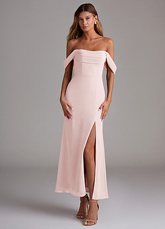 Azazie Saige Abiti da Damigella Abito Convertibile Sirena in Chiffon a Spalla Scoperta Rosa Rossore image1