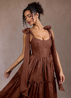 Vilma Cinnamon Brown Maxi Dress image8