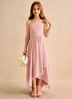 Azazie Twilight Dance Girls Formal Flower Girl Dresses Rosette A-Line Pleated Chiffon Dress image5