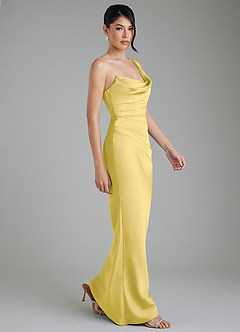 Azazie Sabrina Bridesmaid Dresses Canary Mermaid Corset Stretch Satin Dress image9