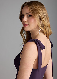 Azazie Lizet Bridesmaid Dresses Plum A-Line Sweetheart Neckline Chiffon Dress image6