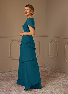 Azazie OHara Mother of the Bride Dresses Ink Blue A-Line V-Neck Chiffon Dress image5