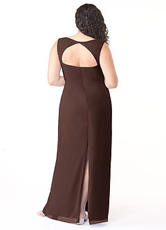 Azazie Flori Bridesmaid Dresses Ganache Sheath Square Neckline Chiffon Dress image8