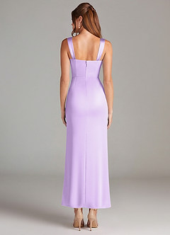 Azazie Denice Brautjungfernkleider Etui Plissee Stretch-Satin Kleid Flieder image2