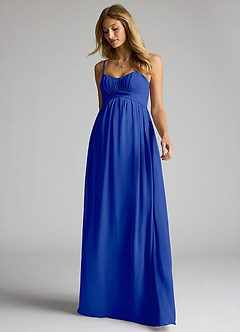 Azazie Llana Maternity Bridesmaid Dresses A-Line Chiffon Floor-Length Dress image3