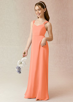 Azazie Denice Junior Sunset A-Line Chiffon Dress image3