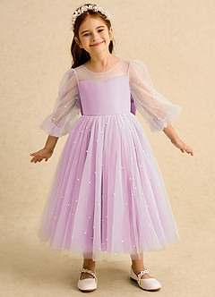 Azazie Trudy Flower Girl Dresses Candy Pink Ball-Gown Sweetheart Neckline Tulle Dress image3