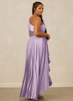 Christian Siriano Bridal for Azazie 1008 Bridesmaid Dresses Frosted Lilac A-Line One Shoulder Stretch Satin Dress image13