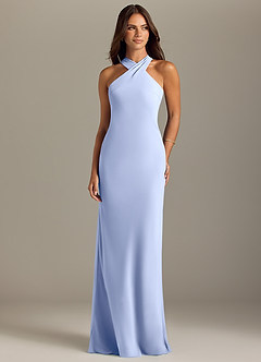 Azazie Doretta Bridesmaid Dresses Ice Mermaid Pleated Chiffon Dress image1