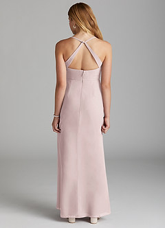 Azazie Becca Junior Robe Sirène en Mousseline de soie Rose Pâle image4