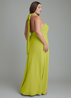 Azazie Velli Bridesmaid Dresses Lemongrass Mermaid High Neck Chiffon Dress image13